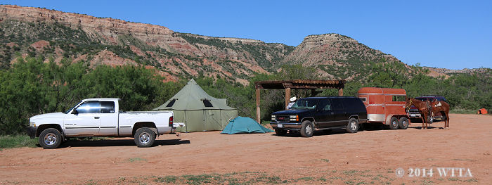 Equestrian campsite at Palo Duro Canyon State Park. 