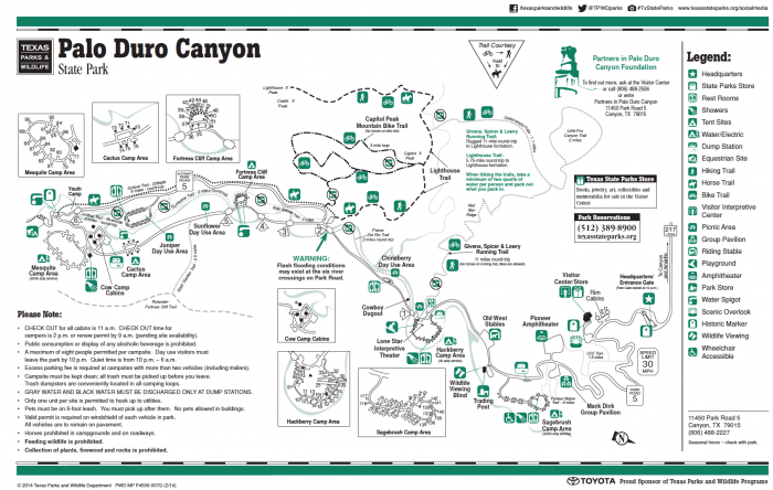 Please note that North is not at the top of this map but is at the bottom right corner.  The Equestrian Campsite/Area is at the south east end of the park. 