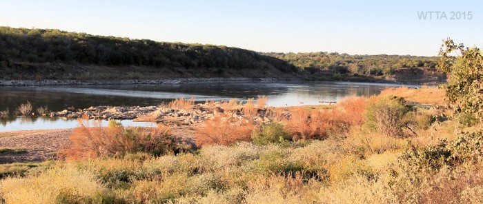 View of Lake Travis which is fed by the Colorado River from Shaffer Bend Campsites 15 - 26.